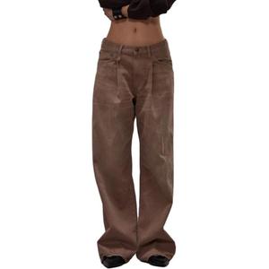 Джинсы Damon с защипами R13, коричневый