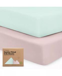Простыни для детской кроватки Soothe, 2 шт. Нейтральные, органические простыни для детской кроватки, подходят для стандартного детского матраса KeaBabies, мультиколор