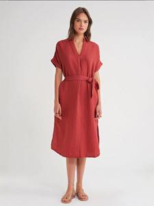 MixRay Платье-рубашка в красном цвете