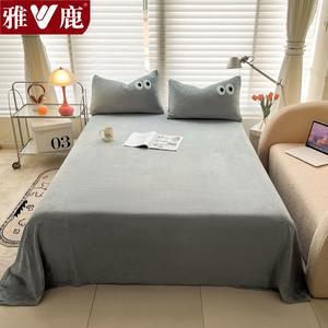 Yalu Простыня 160х230 см из молочного велюра, 2 наволочки, теплоизоляция, антистатик