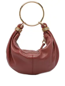 Маленькая сумка-тоут из телячьей кожи с браслетом CHLOÉ, коричневый