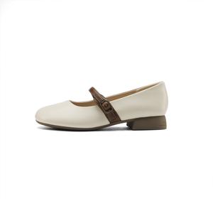 FIVE PLUS Мэри Джейн на массивном каблуке 2,5 см женские бежевые, цвет Beige