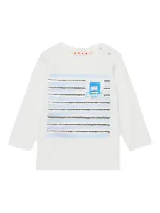 Футболка с графичным принтом Marni Kids, белый