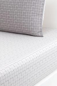 Простыня на резинке из хлопка L BLOCK 140 x 200 см Lacoste, серый