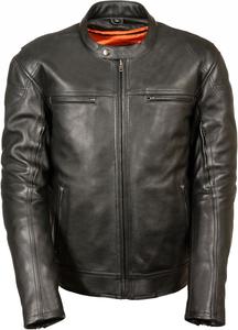 Мужская кожаная куртка-скутер Milwaukee с удлиненным кроем и вентиляцией, Black