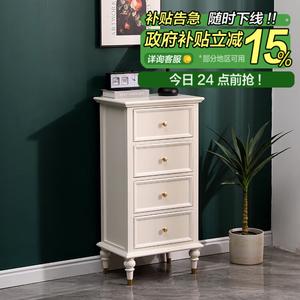 Mu Shi Fengya Комод 50х35х99 см для спальни и гостиной из массива дерева, 4 ящика, цвет ivory white, полностью собран