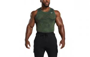 Футболка-майка мужская зеленая GYMSHARK