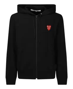 Черная толстовка на молнии с двойной передней частью Comme Des Garã§Ons Play, черный