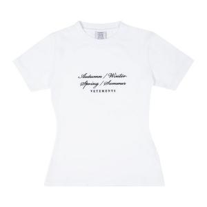 Футболка Vetements 4 Seasons Embroidered Logo Fitted  'White', белый