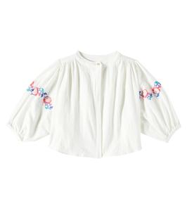 Хлопковая рубашка с цветочным принтом Christelle C'era Una Volta, белый