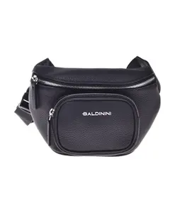 Поясная сумка из черной зернистой кожи. Baldinini, черный