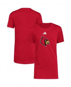 Красная футболка Big Boys Louisville Cardinals 2023 с логотипом боковой раздевалки, свежая футболка adidas