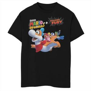 Футболка с групповым портретом Nintendo Super Mario 3D и Bowser's Fury для мальчиков 8–20 лет Licensed Character