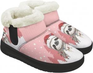 Женские зимние снежные ботинки, теплые ортопедические туфли, кроссовки на липучке с поддержкой свода, мягкие ботиночки для улицы Chririnla, Christmas Sloth