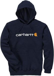 Худи Carhartt Signature Logo Midweight Hoodie, темно-синий