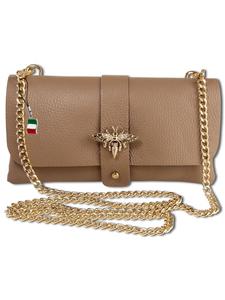 Наплечная сумка Florence Schultertasche, Clutch Leder taupe, beige ca. 23cm