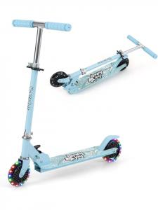 COSTWAY Самокат со светодиодными колесами, подходит для детей от 3 лет и старше, светло-голубого цвета