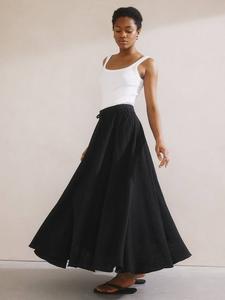 Хлопковая макси-юбка из марли Albaray, Black