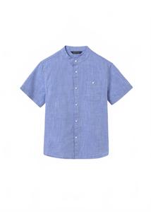 Кофта из шамбре с короткими рукавами и пуговицами для мальчиков, цвет «лазурь» Mayoral, лазурный