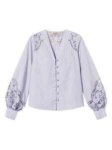 Рубашка с английской вышивкой TWINSET, фиолетовый