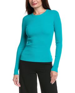 Теория Бейсик Футболка с ребристой вязкой Theory, зеленый