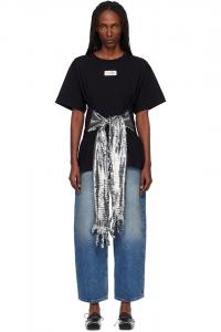 Хлопковые перчатки футболка Mm6 Maison Margiela, черный