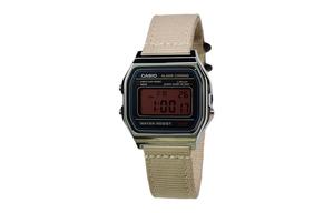 CASIO Мужские часы Retrofit Series с кварцевым механизмом и нейлоновым ремешком, черный циферблат
