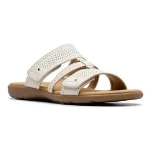 Женские сандалии Elizabelle ave на плоской подошве Clarks, цвет off white leather