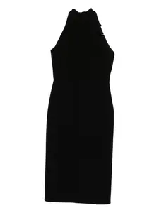 Платье-футляр миди с халтернеем MAX MARA, черный