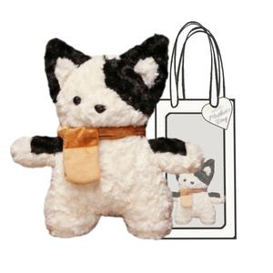 Милая и очаровательная плюшевая кукла шарф щенок, подушка кукла собаки хаски и корги в подарочной коробке Dolls and bears dance, черный