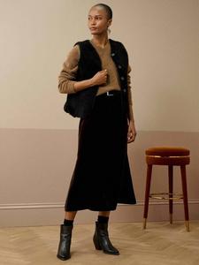 Шелковая бархатная юбка клеш Brora