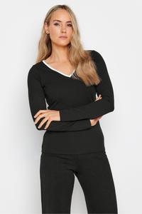 Топ с контрастным v-образным вырезом Long Tall Sally, черный