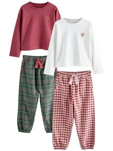 Пижама Next, Green/Burgundy/Off White