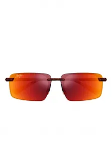 Солнцезащитные очки Laulima в прямоугольной оправе Maui Jim, коричневый