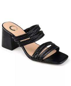 Женские сандалии Natia Woven Block Heel Journee Collection, черный