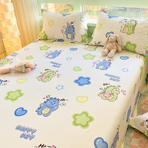 Yalu Комплект постельного белья из 3 предметов (простыня, 2 наволочки), 90 см, 100% хлопок, цвет Little Dinosaur LT-100