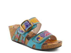Сандалии Briseis Wedge Sandal L'Artiste By Spring Step, цвет turquoisemulticolor