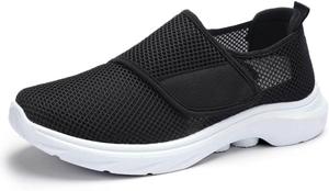 Стильная и легкая вязаная обувь для восстановления, удобная женская повседневная обувь на каждый день с удобной конструкцией без шнурков Generic, Black