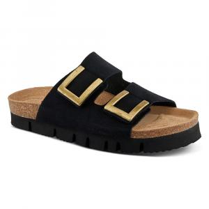 Тапочки-слайды на платформе Spring Step, black suede