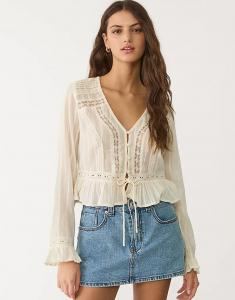 Джинсовая юбка-шорты Stradivarius D62 светло-голубого цвета