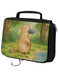 Mr. & Mrs. Panda Косметичка с изображением утконоса и надписью "Courage" без слогана, белого цвета