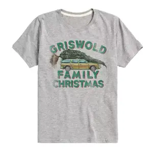 Футболка с рисунком семьи Грисволд на тему рождественских каникул для мальчиков 8-20 лет Licensed Character, серый
