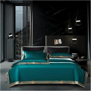 YUSIWOAL Комплект постельного белья Royal Golden из египетского хлопка с вышивкой