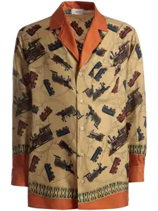 Шелковая рубашка с графичным принтом Bally, нейтральный