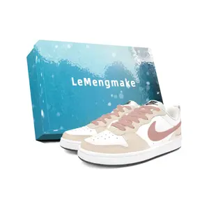 Детские кроссовки для скейтбординга Court Borough Lemon Joy с низким верхом, устойчивые к истиранию, для подростков Nike, белый