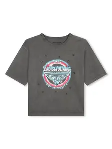 Футболка с логотипом Zadig & Voltaire Kids, черный