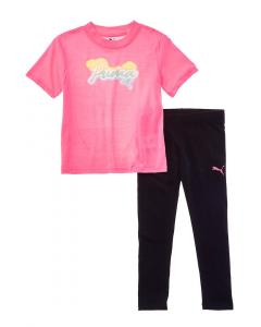 Комплект из 2 предметов: футболка и леггинсы PUMA Jersey Puma, розовый