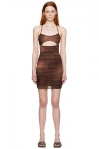 Мини-платье с принтом пишущей машинки Misbhv, коричневый