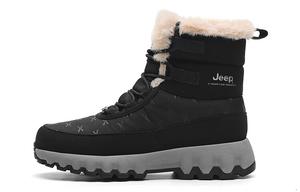 Женские зимние ботинки Jeep комбинированные с меховой опушкой, черный
