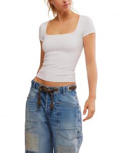 Футболка Free People Clean Lines Baby Tee, белый